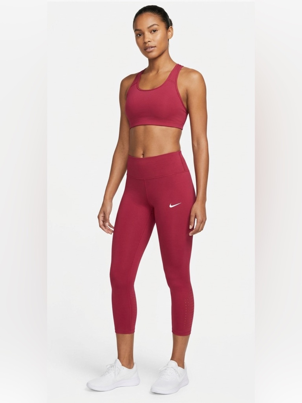 Nike Dri-Fit Crop Epic Cool Raspberry Red Small Drawstring Ventilation Holes